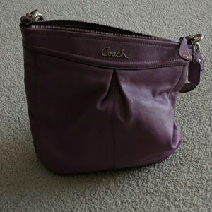 Purple Coach Ashley Hippie Tote